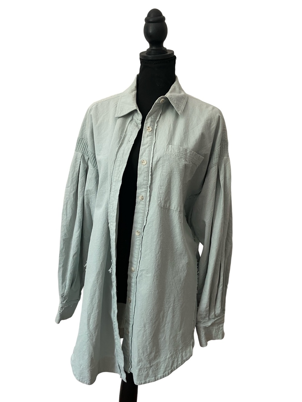 Light Sage Button-Down Shirt - Relaxed Women's Top